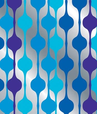 Waterfall Metallic Blue Drop Wrapping Paper 24 Inch X 15 Feet - Holiday Wrap