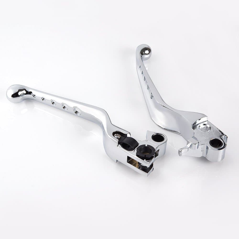KiWAV edge cut Ergonomic hand control levers chrome for Harley 96-07 Dyna Sportster Touring