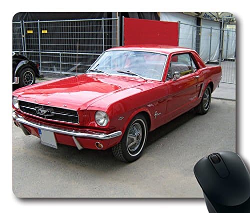 Custom Hot Mouse Pad with 1965 Ford Mustang Hardtop Front Non-Slip Neoprene Rubber Standard Size 9 Inch(220mm) X 7 Inch(180mm) X 1/8 Inch(3mm) Desktop Mousepad Laptop Mousepads Comfortable Computer Mouse Mat