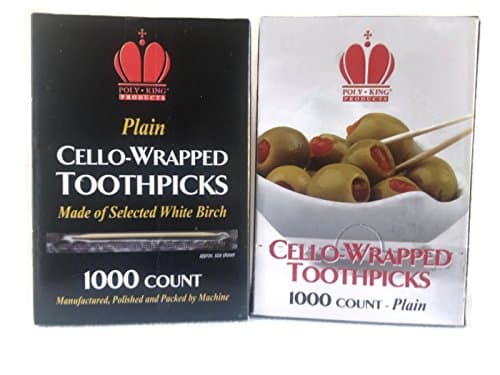 Plain Cello-Wrapped Toothpicks 1000 Count (Pack of 2) Package May Vary