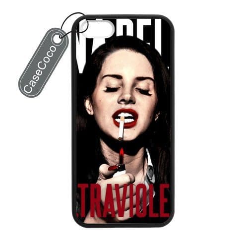 CASECOCO() Favorite Singer Lana Del Rey iPhone 5 5s Case- Protective Hard Back / Black PC Sides Case for iPhone 5 5s
