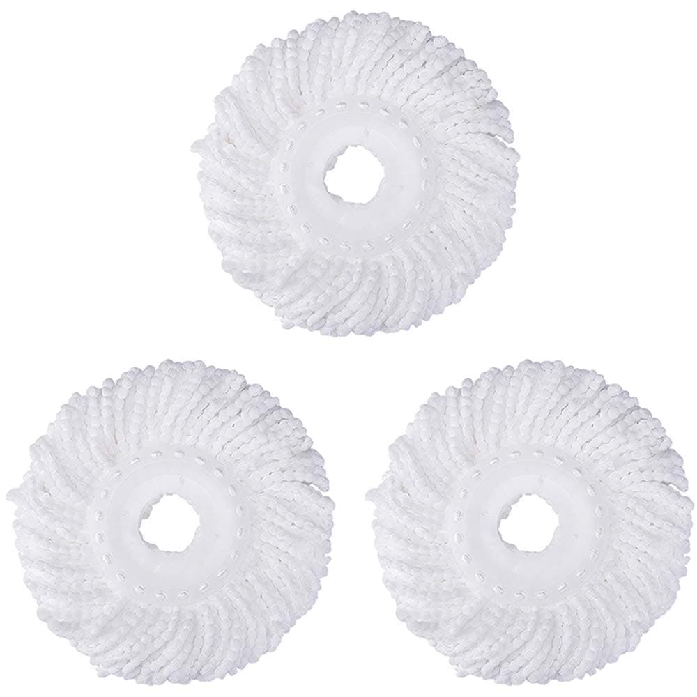 3 Pack Mop Head Replacement Spin Mop Replacement Head Microfiber Spin Mop Refills Easy Cleaning Round Shape Standard Size