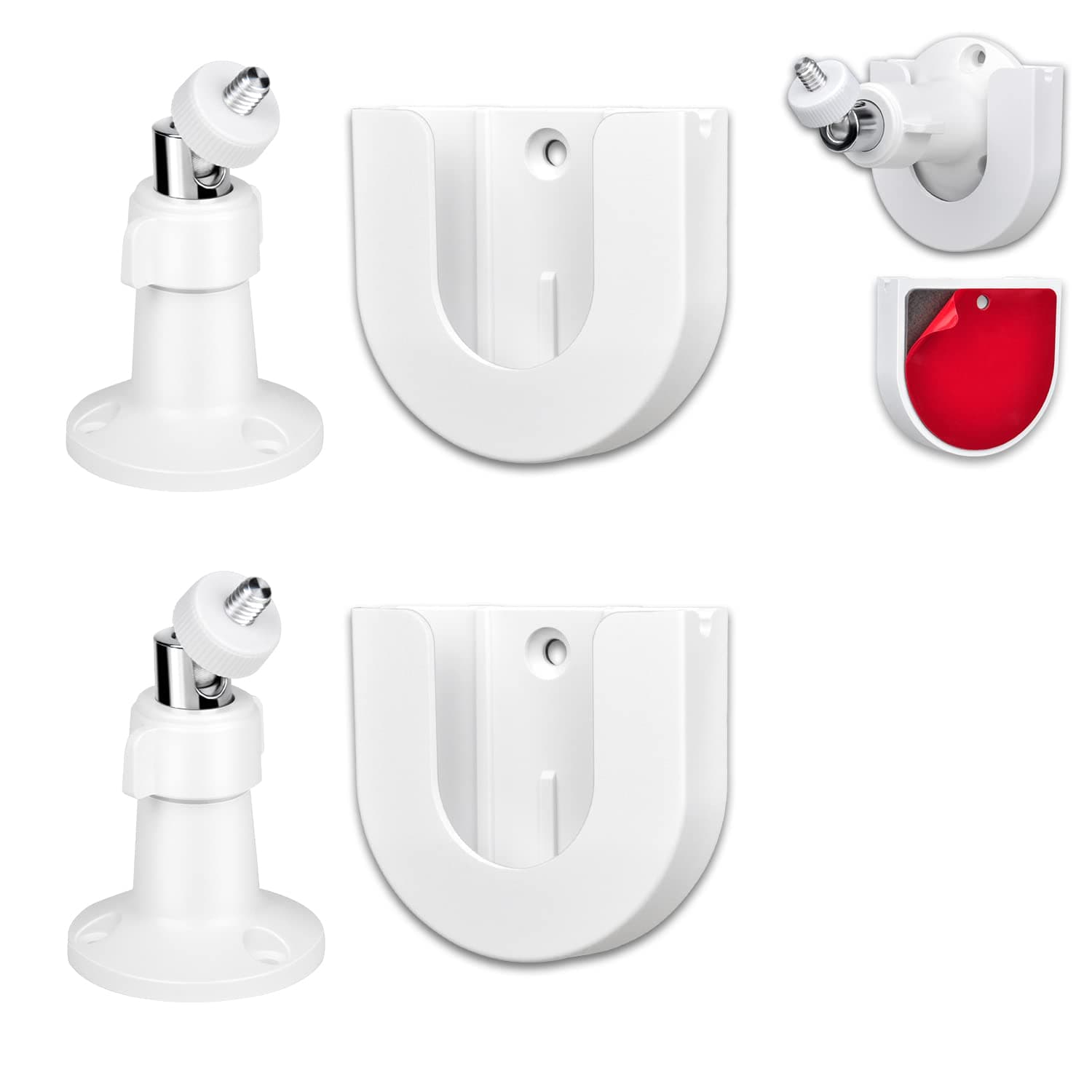 2pack Strong Adhesive Wall Mount +Adjustable Indoor/Outdoor Security Wall Mount Compatible with Arlo Pro/Pro 2/Pro 3/Ultra/Ultra 2,Ring Indoor Cam(1st Gen) , eufyCam E/2C