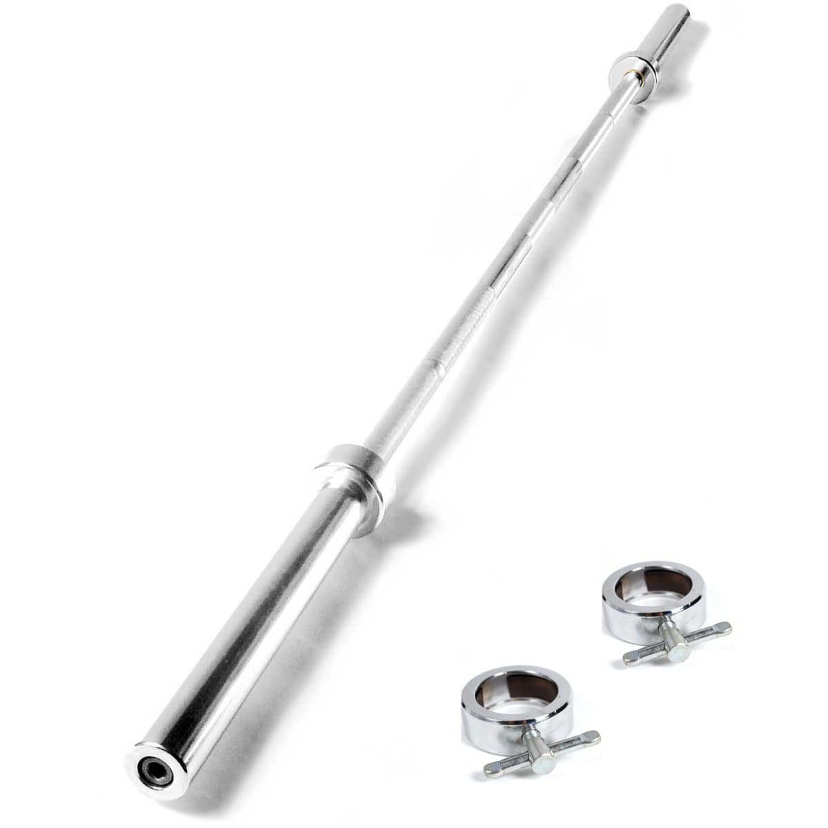 exercise Unisex's 7 ft Olympic Bar with Secure Screw Lock Collars-Chrome, 2-Inch/180 kg
