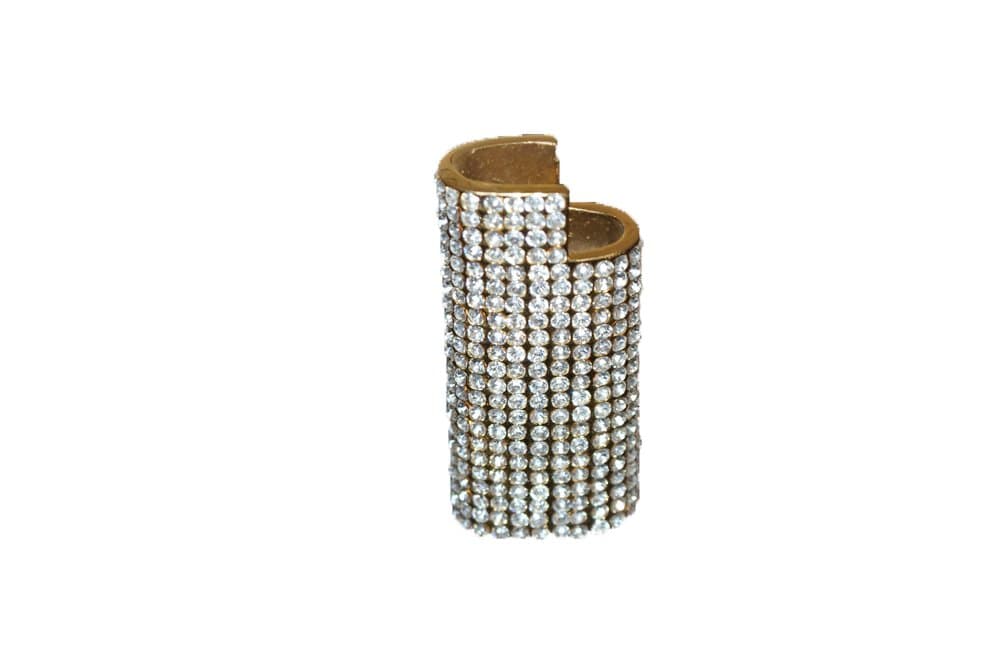Lighter Case Crystals (White (Clear) Crystallized Pave Gold Color
