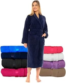 CICKTowelling Bath Robe Premium Quality Bathrobes for Women Highly Absorbent 100% Cotton Shawl Design Perfect for Men & Women in Loungewear and Gifts