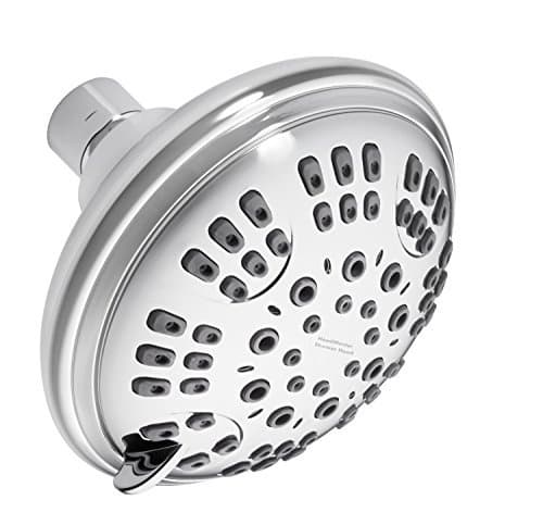HeadMaster® Best High Pressure Luxury Rainfall Massage Fixed Shower head with 6 Spray Settings, Adjustable Swivel Joint and Teflon Tape, Polished Chrome Finish
