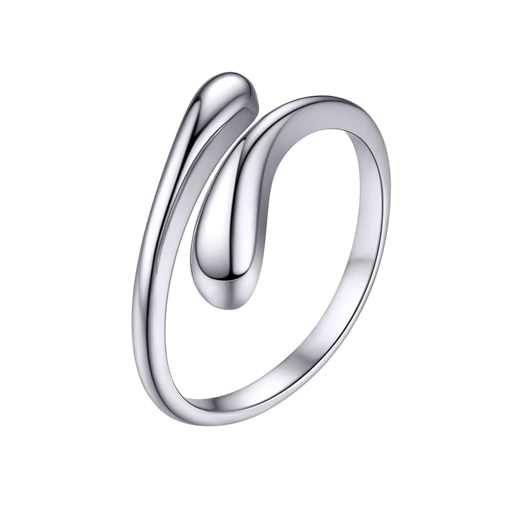 PROSILVER 925 Sterling Silver Adjustable Open Ring for Women, Solid Sterling Silver Stackable Ring, knuckle Finger Ring, Pinky Ring, Come with Box