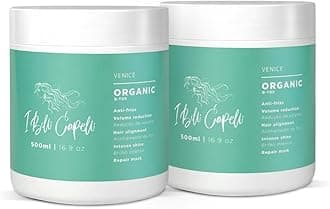 I Belli Capelli Venice Smoothing Keratin Btox Organic Btox Organic Mask Brazilian Keratin Treatment Brush Hair Straightening Smooth Effect, Ultra Moisturizing, Volume Reduction, Frizzy Free