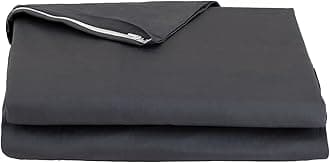 FULI 100% Cotton Cover for Traditional Japanese Floor Futon Mattress, King, Dark Gray. Made in Japan