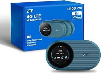 ZTEU10S Pro Blue, 4G+LTE Mobile Wi-Fi 6, Unlocked Cost-Effective Portable Travel Router, Connects 32 Devices, 3000 mAh, 10 Hours Battery Life, Runs on All Worldwide Networks
