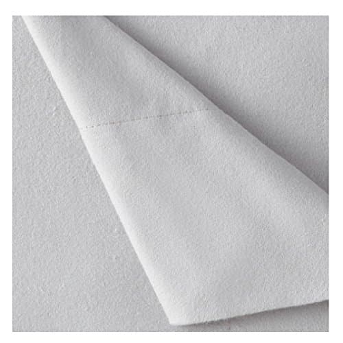 JCP Home Flannel Sheet Set 100% Cotton Solid Color (Queen, Light Gray)