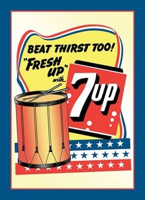 7up "Fresh Up" Metal Sign