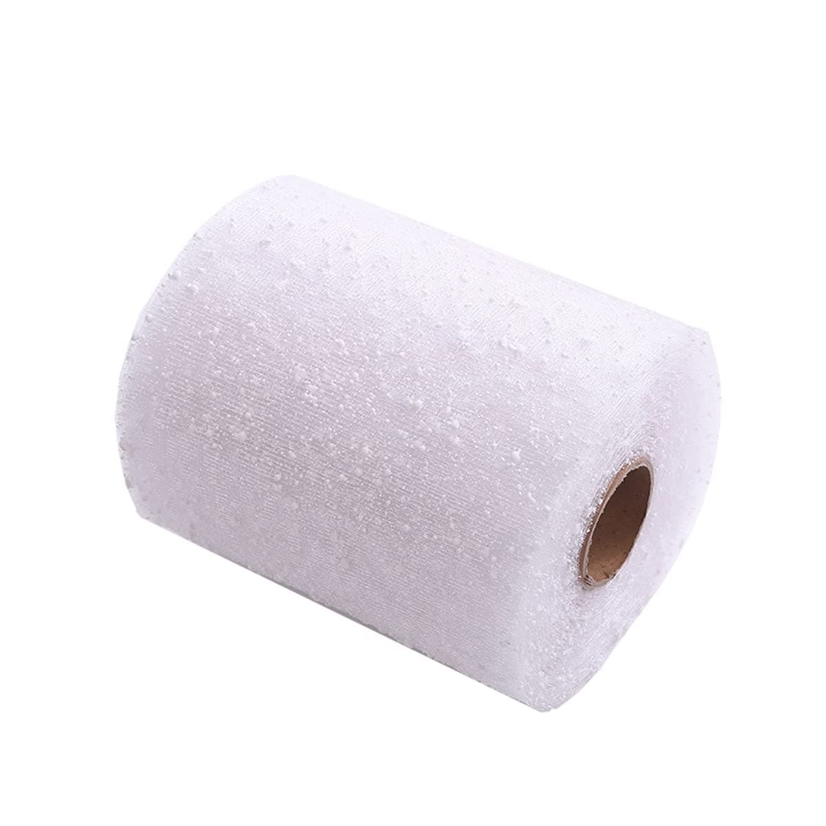 1 Roll Snow Dots Flower Wrapping Mesh Paper Dotes Mesh Florist Bouquet Packaging Wedding Birthday Decoration for Fresh Flowers (White, 16 Yards)