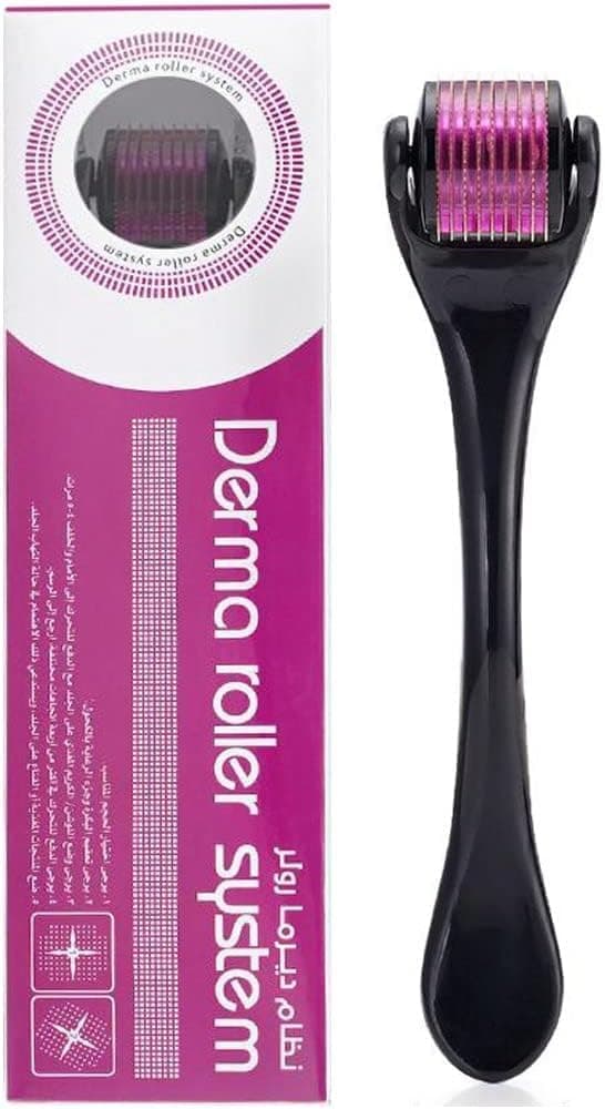 Derma Roller 0.5mm with 540 Titanium Needles : Skin Rejuvenation, Hair Growth, and Cellulite Reduction - Pain-Free Treatment for Thicker, Elastic Skin and Fuller Hair (Pack of 1)