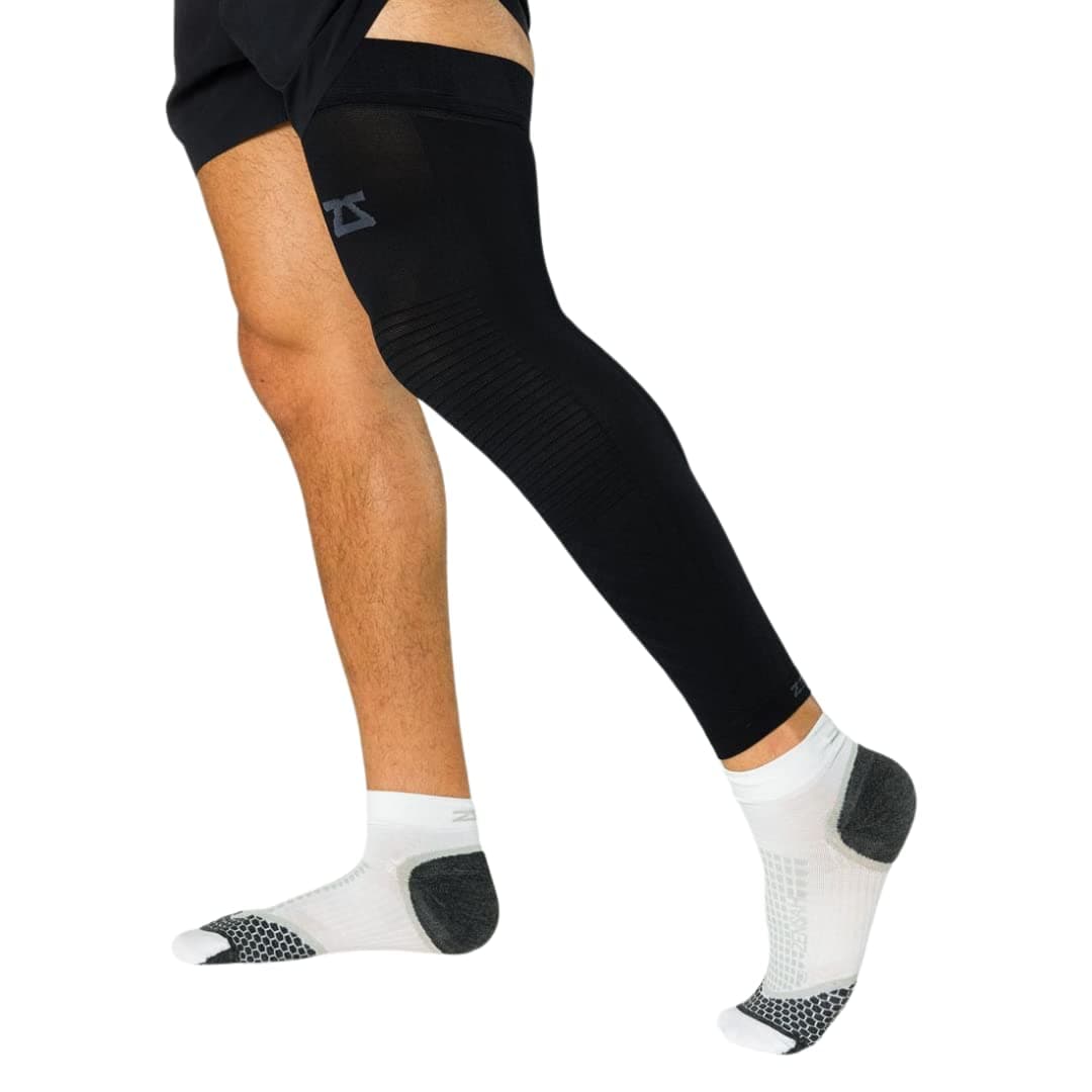 ZensahFull Leg Compression Sleeve - Long Full Length Support for Thigh, Knee, Calf for Men, Women, Running, Basketball, Football (Small, 1 Pair - Black)