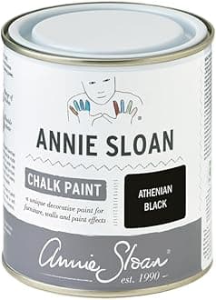 Annie Sloan Chalk Paint® (Athenian Black, 500 ml/16.9 Fl Oz) a unique decorative paint for furniture, cabinets and home décor with no sanding or priming