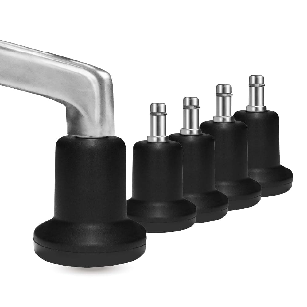 AXL Chair Glides for Office Chairs, Replace Casters with 2.4 Inch (61mm) Stationary Feet,High Bell Stationary Feet, Replace Wheels with Durable Glides – 5 Pack(High)