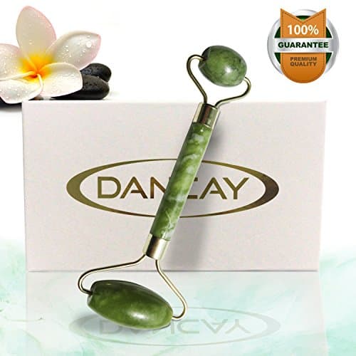 Jade Roller For Face By Dancay | Anti Aging & 100% Natural Jade Stone, Cooling And Skin Rejuvenating Facial Massage Tool, Jade face Roller With Custom Gift Box