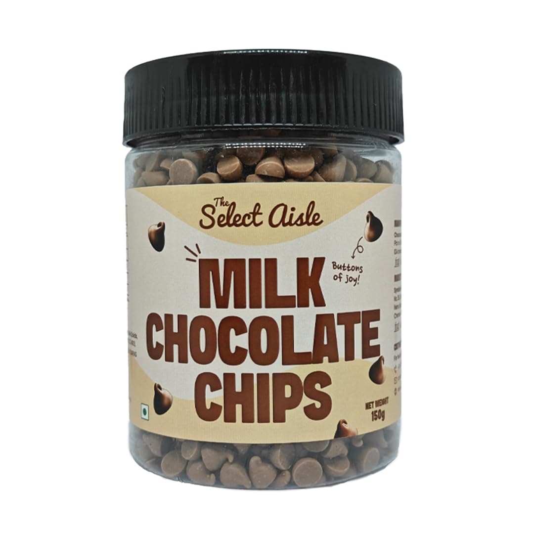 The Select Aisle's Milk Compound Chips - 150g [Compound Chocolate Chips for Cake Decorations/Baking/Cake Toppers]