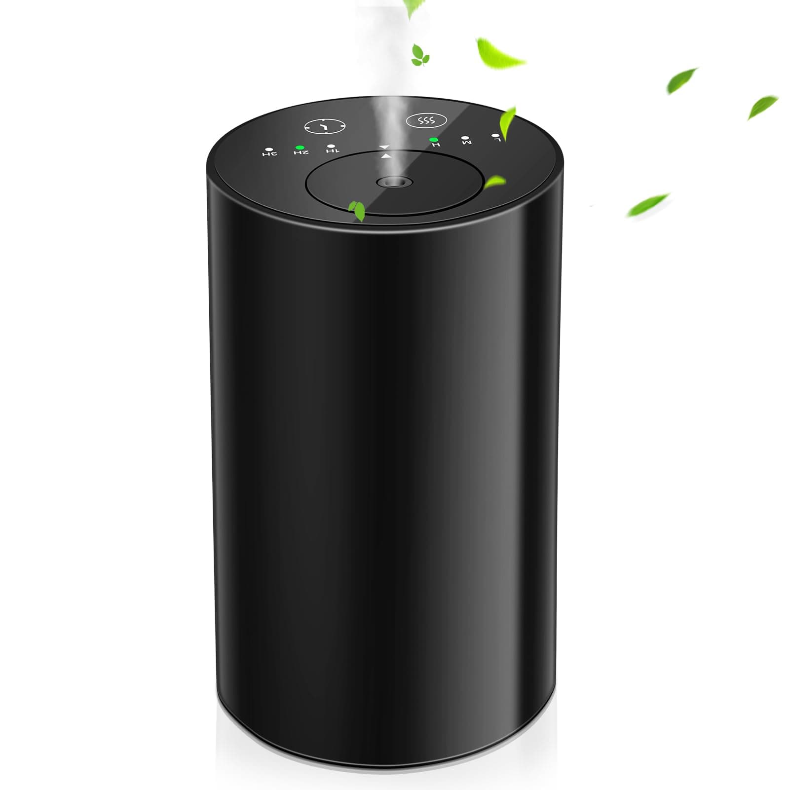 Essential Waterless Oil Diffuser - Mini Scent Air Machine Aromatherapy Atomizing Diffuser USB Charged Essential Oil Diffuser for Home Room Cars Office,1/2/3H/Continous Mode,3 Mist Levels (Black)