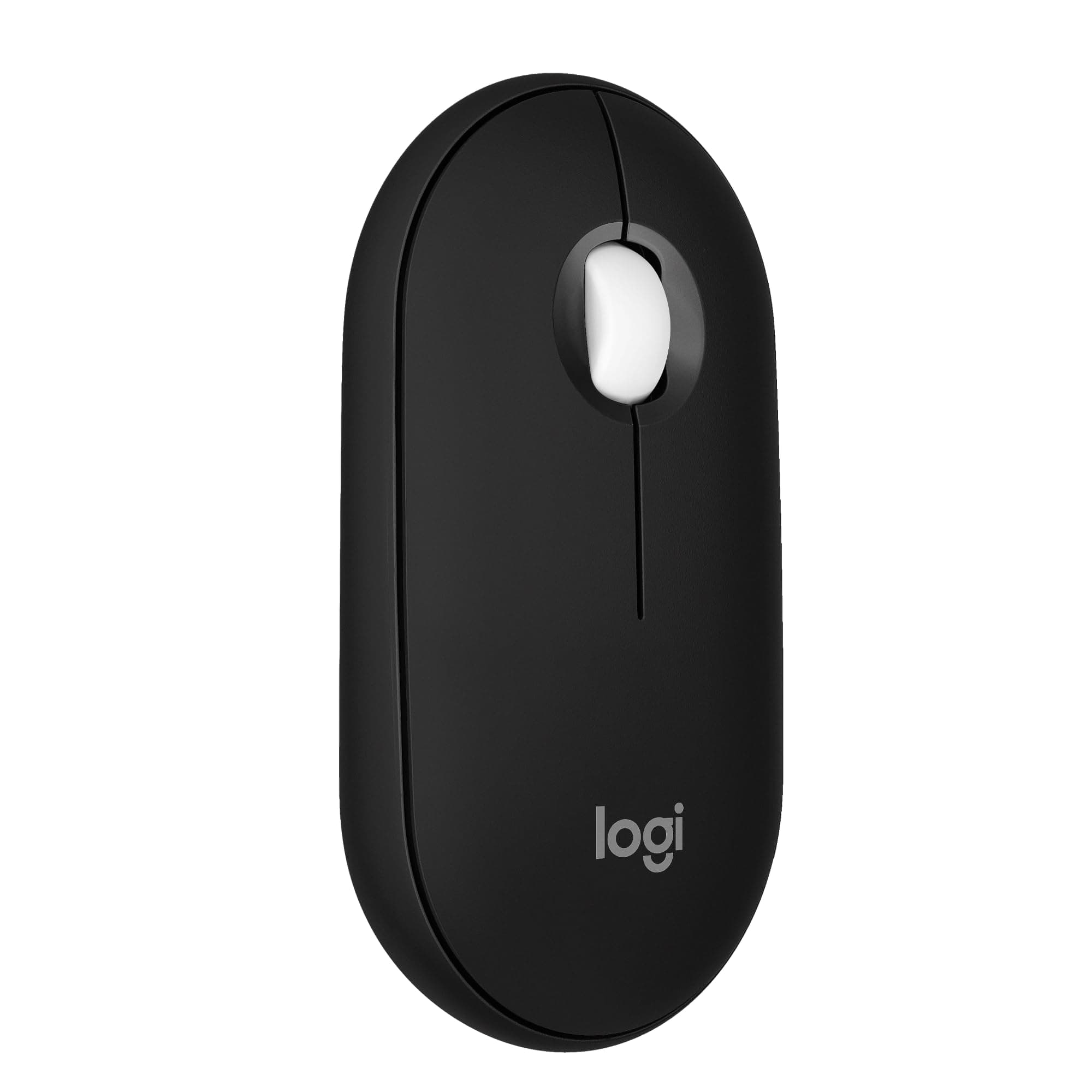 Logitech Pebble Mouse 2 M350s Slim Bluetooth Wireless Mouse, Portable, Lightweight, Customizable Button, Quiet Clicks, Easy-Switch for Windows, macOS, iPadOS, Android, Chrome OS - Black