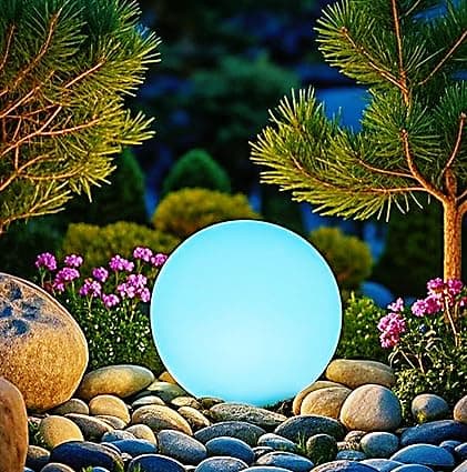 8 inch Solar Glowing Globe Light, 16 Colors Changing Solar Garden Ball Light, Auto-On/Off LED Glow Ball W/Remote, Waterproof Landscape Lighting Globe W/Ground Stake for Yard Patio Lawn Christmas Decor