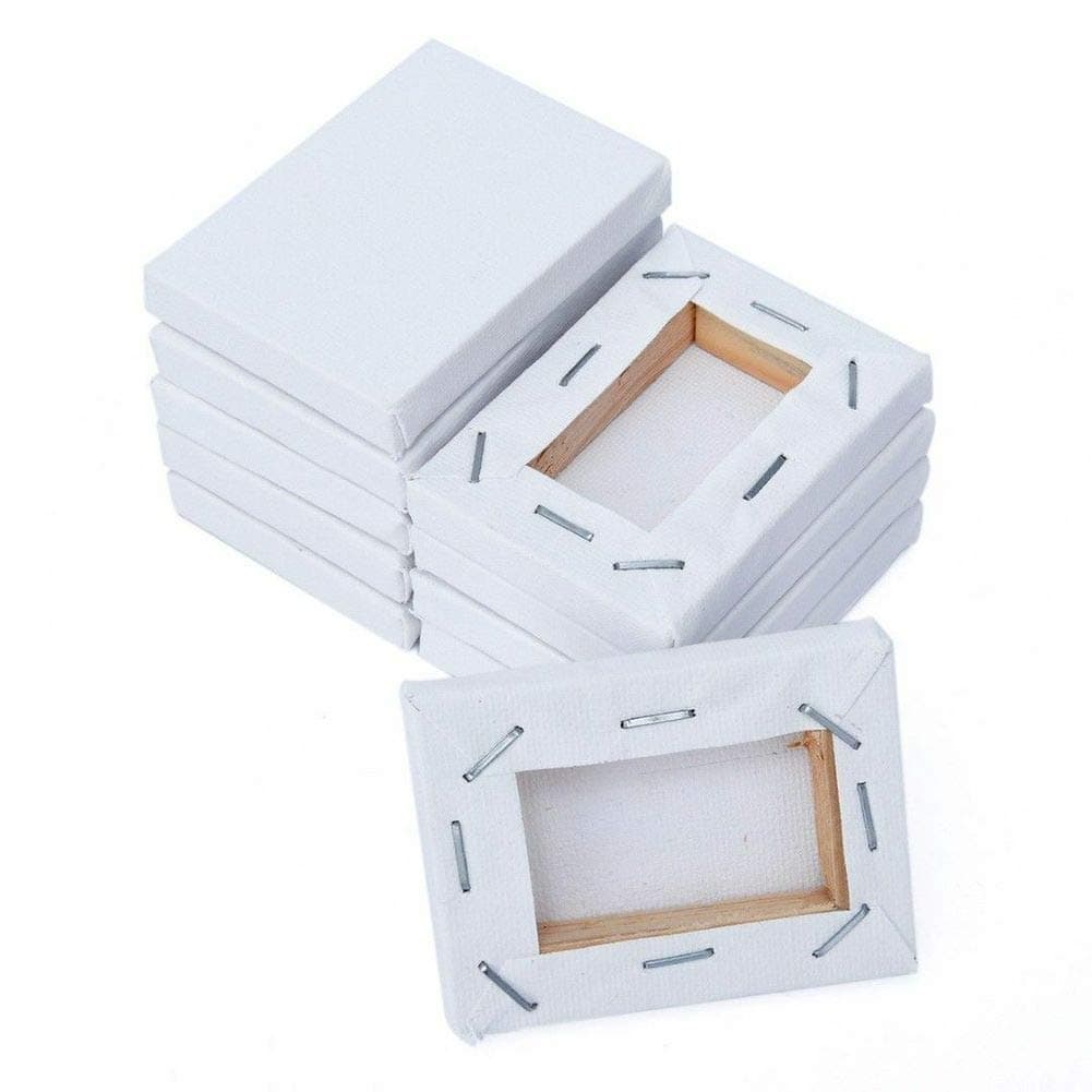 N/A 10Pack Mini Canvas Panel, 5x7cm Stretched Canvas Boards, Square Small Art Board for Oil Paint Blank