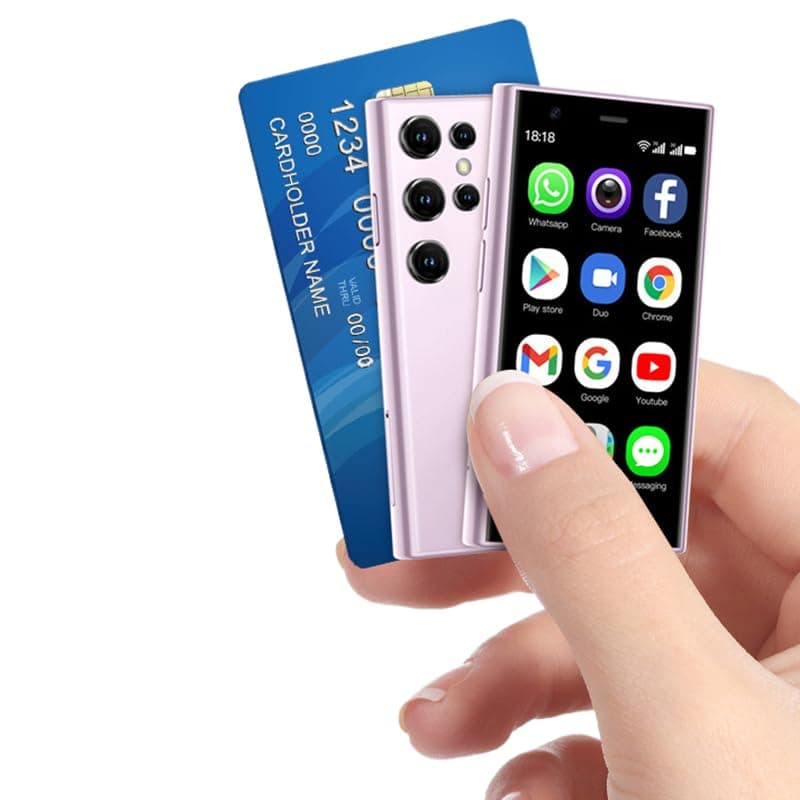 Mini Smartphone, S23 Pro Small 3G Mobile Phone 3.0'' Touch Screen 2GB RAM 16GB ROM Android 8.1 Dual SIM 1000mAh Super Mini Cellphone (Purple)