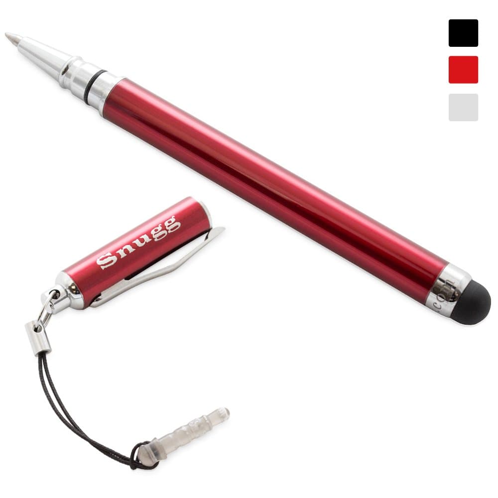 Snugg 2 in 1 Red Stylus Pen - A Touch Screen Stylus and Writing Pen in One!