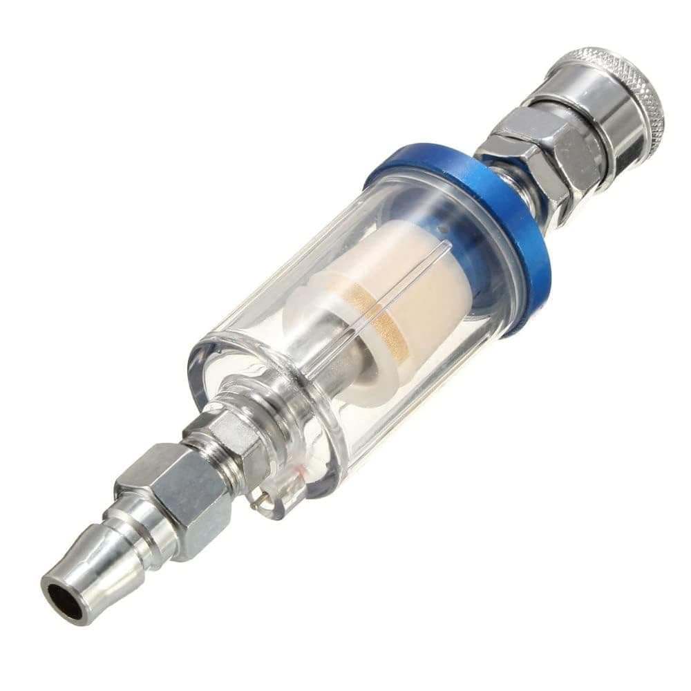 1/4" Inline Mini Air Oil Water Separator Filter Kit for Air Compressor Spray Paint Gun Tools (WITH QRC.)