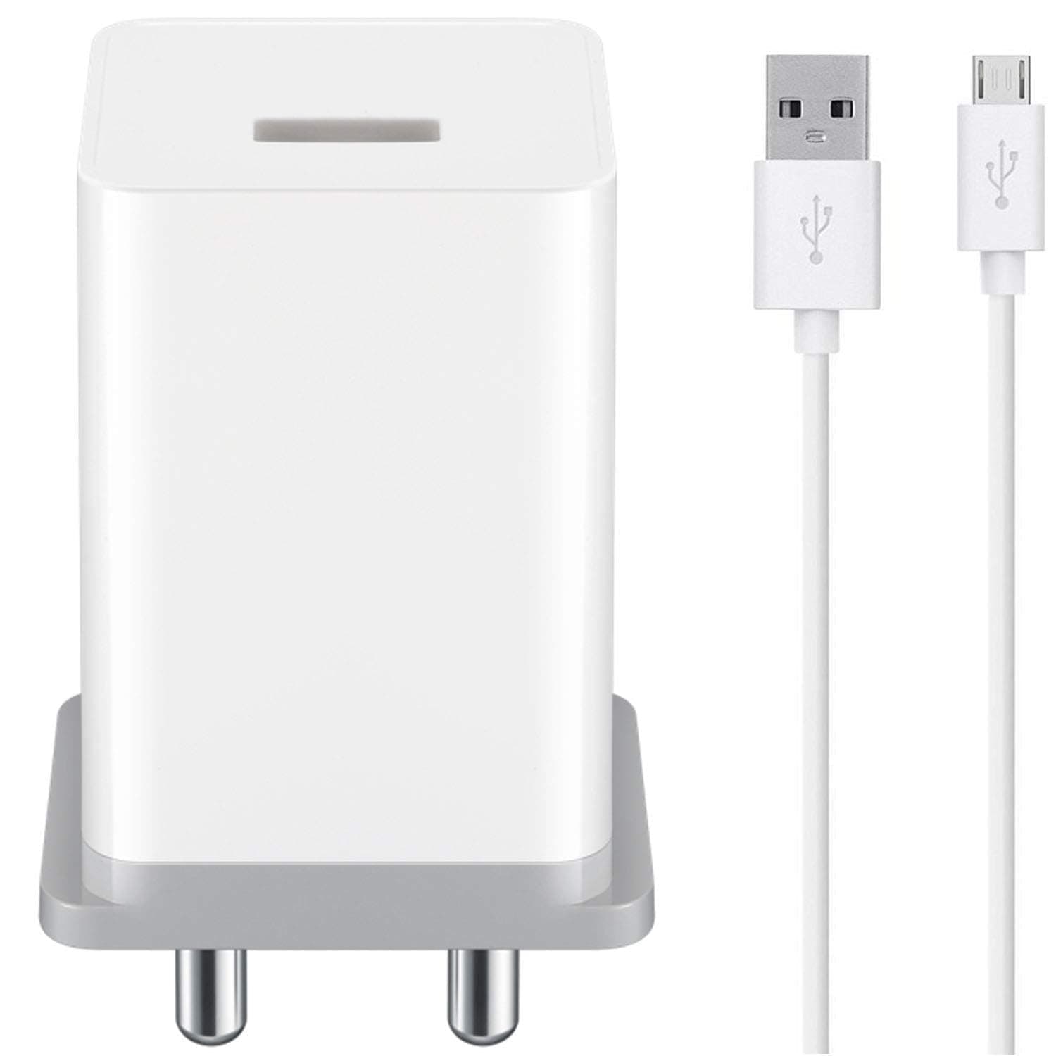 Fast Micro USB Charger for Tecno Spark 5 Air, Tecno Spark 5 pro, Tecno Spark 5, Tecno Camon 15 Premier, Tecno Camon 15 Air, Tecno Spark 5 Air Charger Original Adapter Like Wall Charger | Mobile Fast Charger | Android USB Charger With 1 Meter Micro USB Charging Data Cable (2.4 Amp, T:M1, OPO, White)