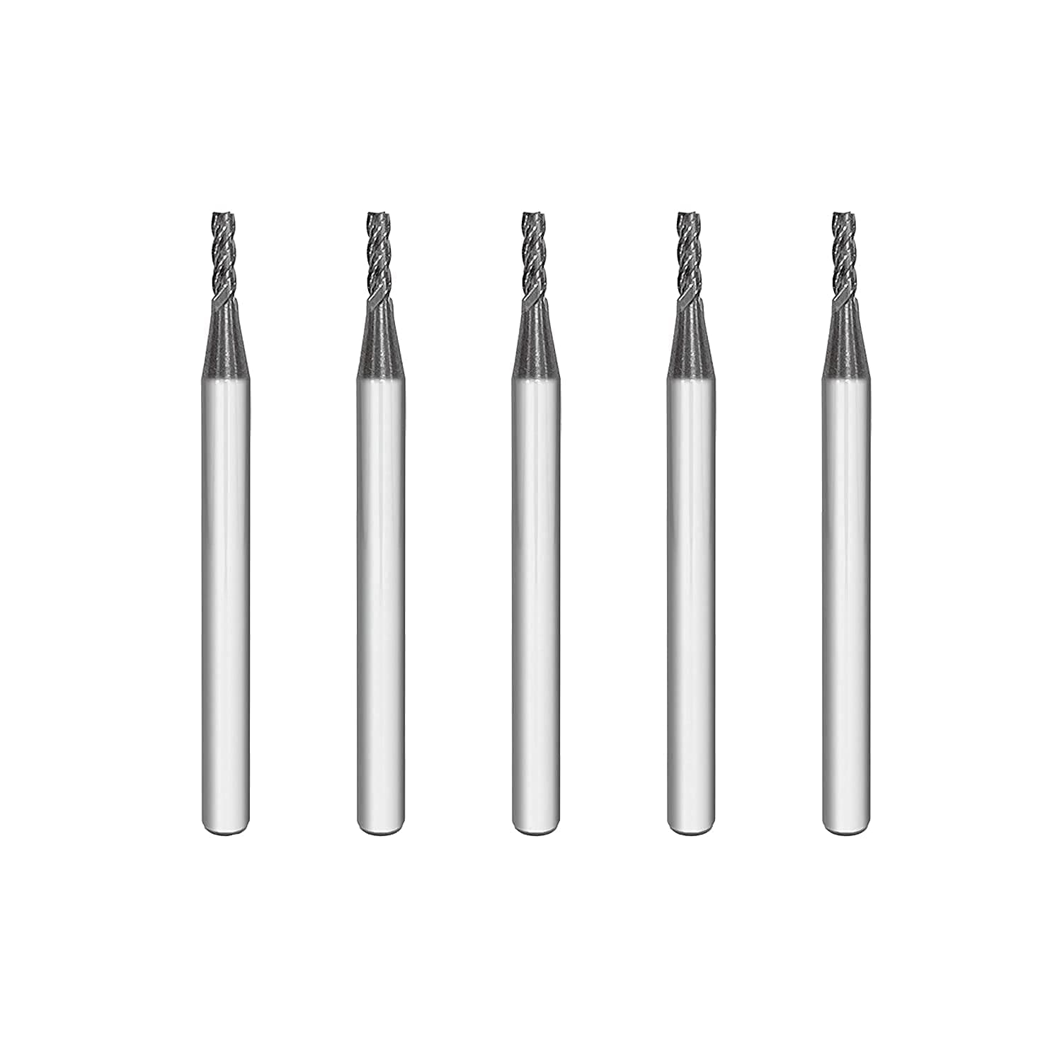 Micrograin Carbide Square End Mill - 4 Flute - ISE1/16 4T (5 Pieces, 1/16") - for Milling Alloy Steels, Hardened Steel, Metal & More – Mill Bits Sets for DIYers & Professionals