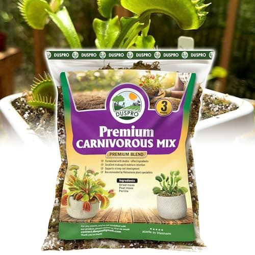 DUSPRO Carnivorous Plant Soil Mix 3QT-Include Forest Moss, Peat Moss, Perlite Potting Mix for Carnivorous Plants, Carnivorous Plants, Pitcher Plant, Butterworts, Sundews - Carnivorous Plant Food