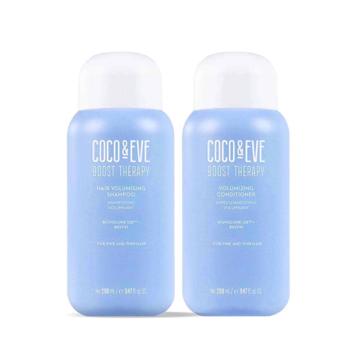 Boost Therapy Hair Volumizing Shampoo & Conditioner Bundle Set. With Biotin to Target Fine, Thinning Hair. For Thickening, Nourishing, and Improving Volume, Density & Shine. (18.94 Fl Oz)