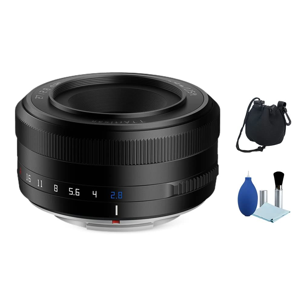 TTArtisan 27mm F2.8 APS-C Frame Auto Focus STM Wide Angle Lens for Fuji X Mount XF X-T/X-A/X-E/X-S/X-M/X-H/X-Pro Series Camera Black