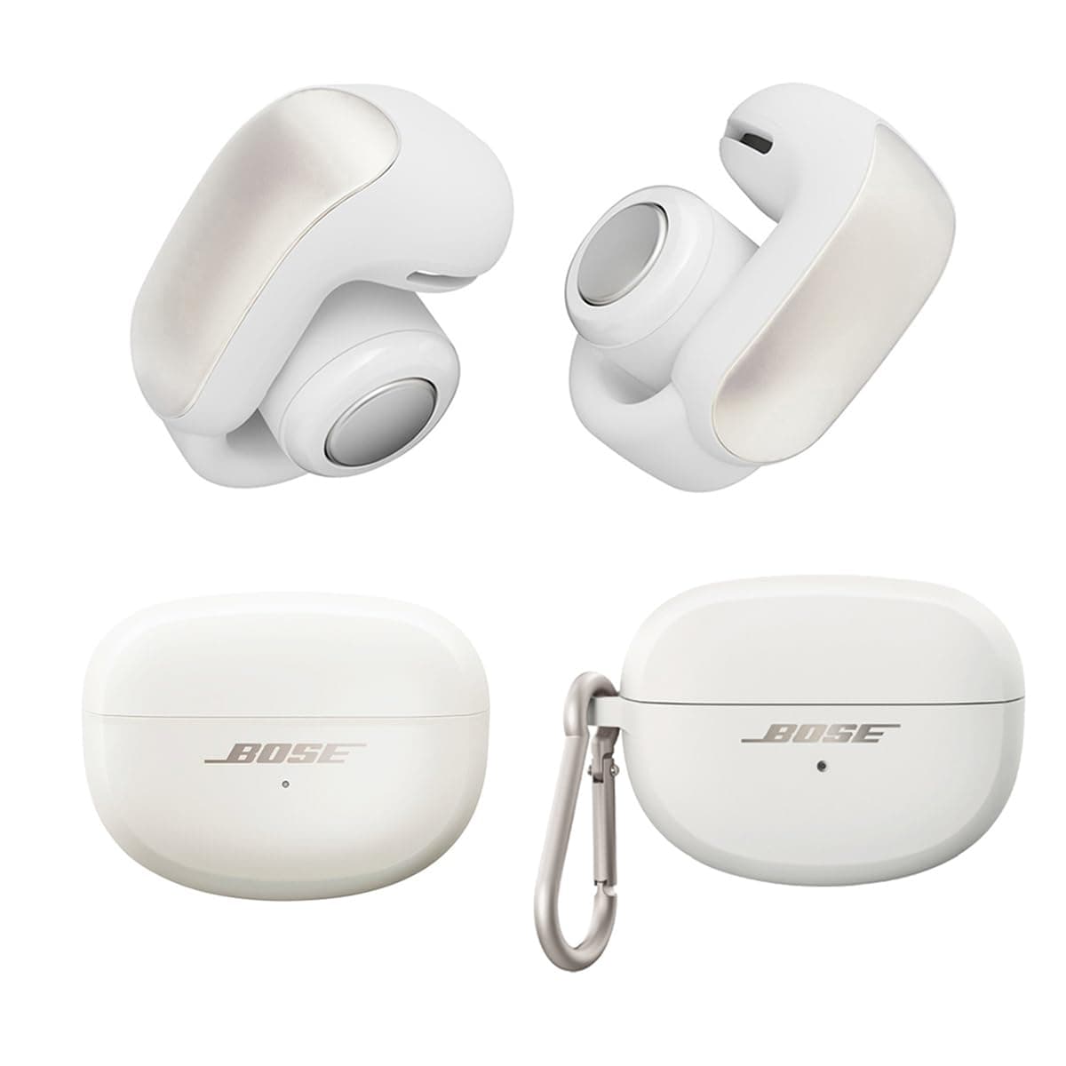 Bose Ultra Open Earbuds with Immersive Audio, Open Ear Wireless Clip on Earbuds for Comfort, OpenAudio for Awareness, Bundle Silicone Case Cover for Ultra Open Earbuds (Diamond)
