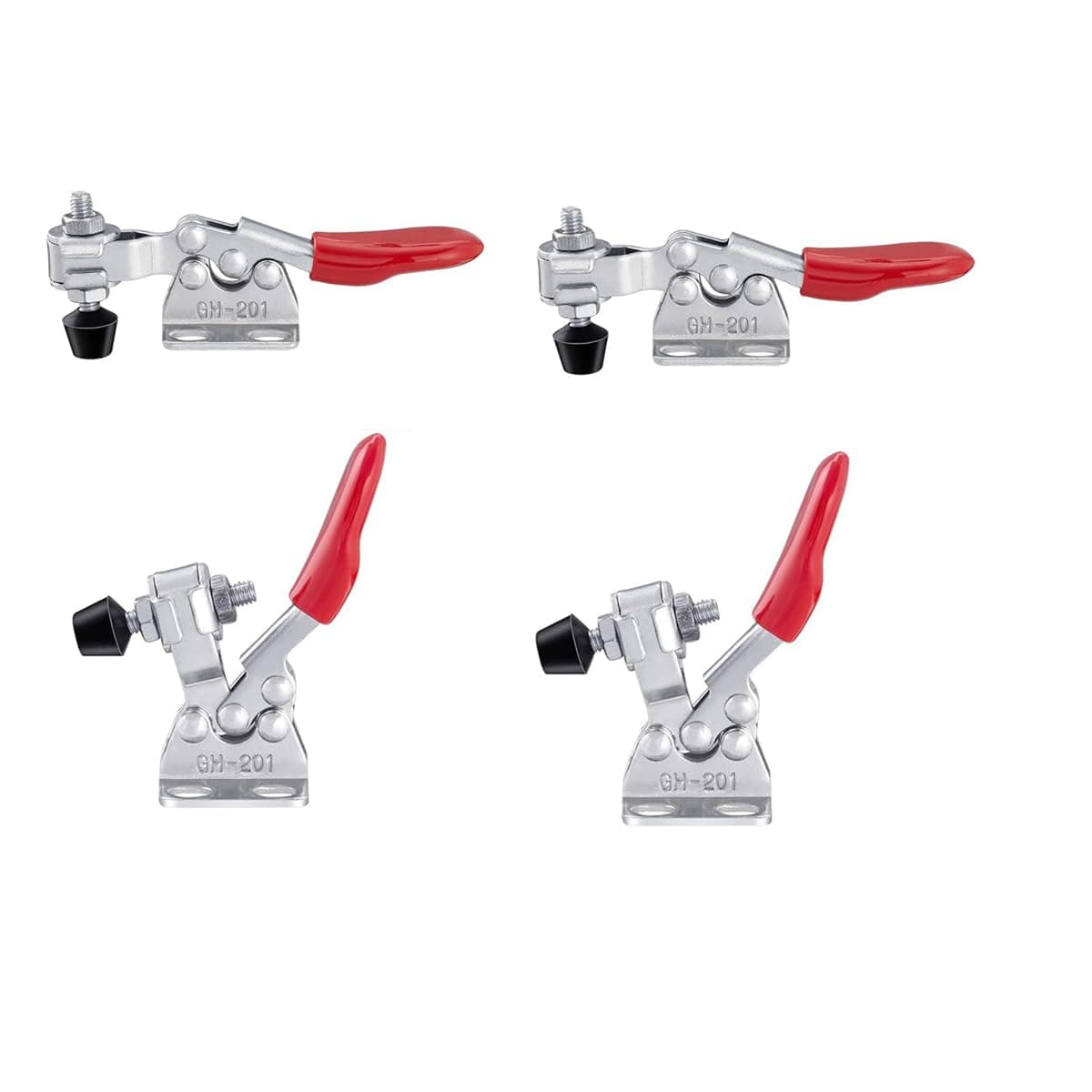 Serplex® 4 Pcs Toggle Clamps Horizontal Type, GH-201 Quick Release Hold Down Latch, Heavy Duty Latch For Woodworking Smoke Jointer Jig Tool Fixtures Holding Capacity 60 lbs/27kg
