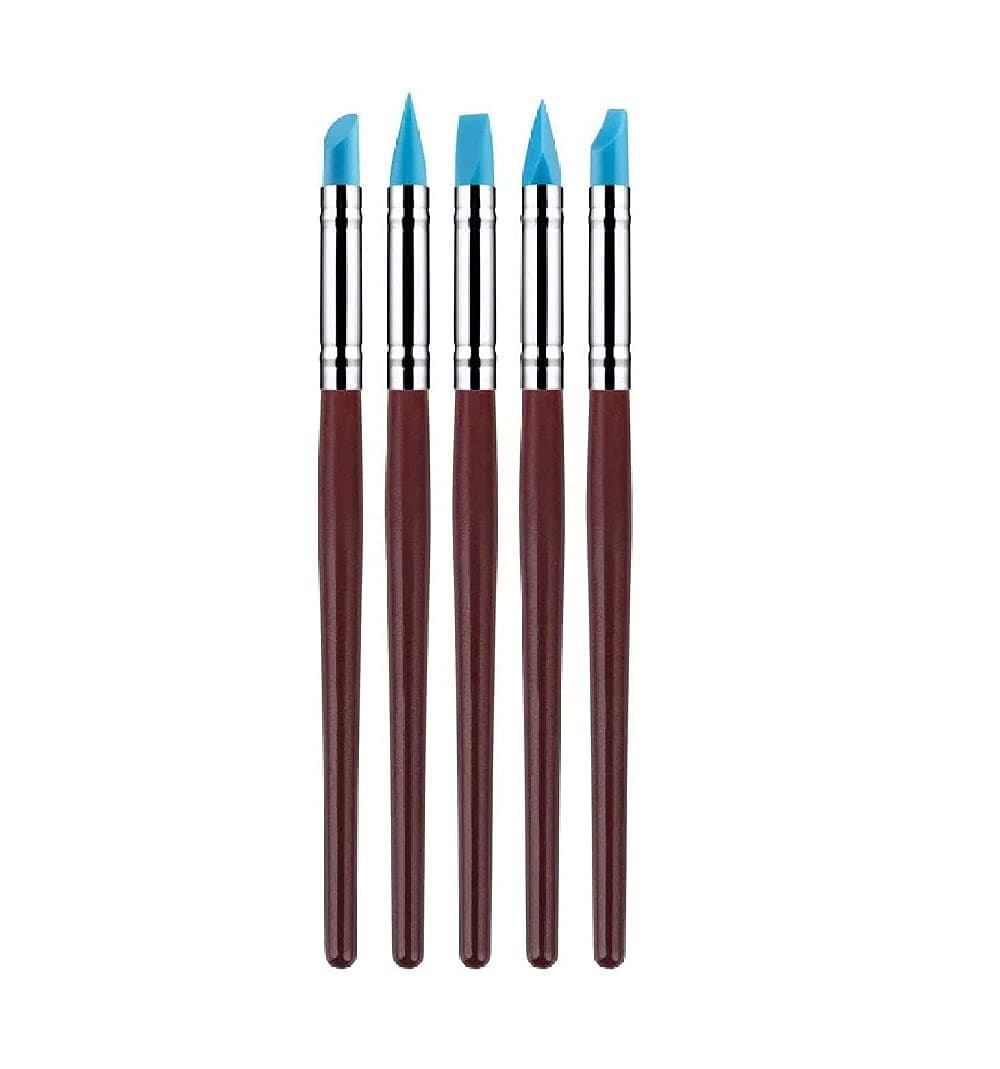 53ARTS Clay Sculpting Tool 5 Size Rubber Tip Silicon Brushes Pottery Clay Pen Shaping Carving Tools