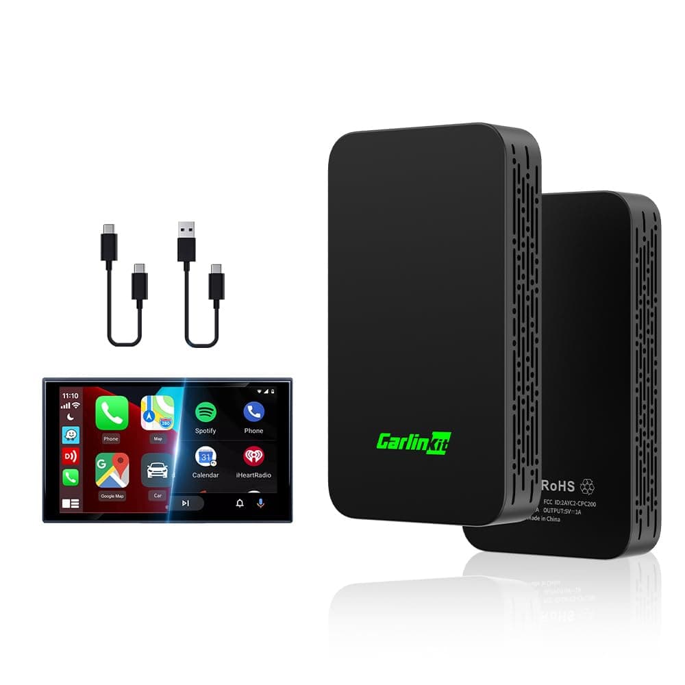 Carlinkit 5.0 2air Wireless CarPlay & Android Auto Adapter, 2 in 1 for Factory Wired Cars, Plug and Play, 5GHz WiFi Automatic Connection