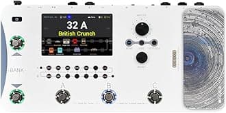 GE1000 White Guitar Multieffects Pedal Dual Effects Chains Processor with AI Equalization, 5" Touch Screen, 300+ Effects, Third-brand IRs, Stereo Sound Out Put, XLR, MIDI Port, Guitar/Bass