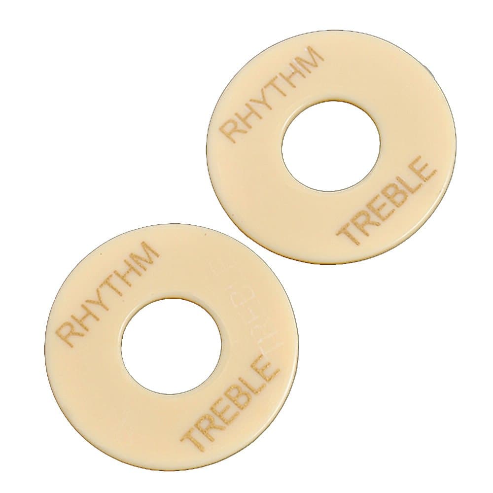 2Pcs Cream Guitar Pickup Selector Plate Rhythm/Treble Ring For Les Paul,SG ETC