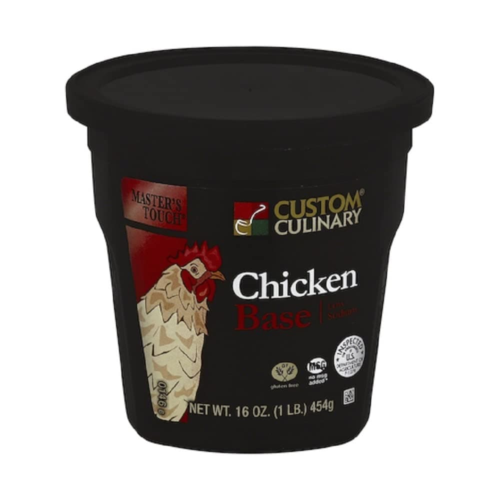 Custom Culinary Master's Touch Chicken Low Sodium Base, 16-Ounce Plastic Jars (Pack of 6)