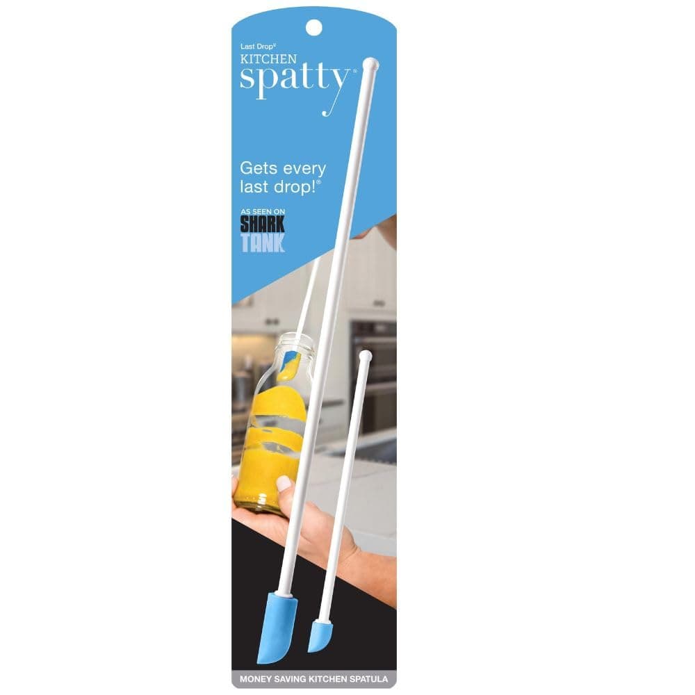Spatty The & Daddy - Last Drop Spatula, Stocking Stuffer - Kitchen, Two Piece Set (6" and 12") - Blue, Reusable, Flexible, As Seen On Shark Tank