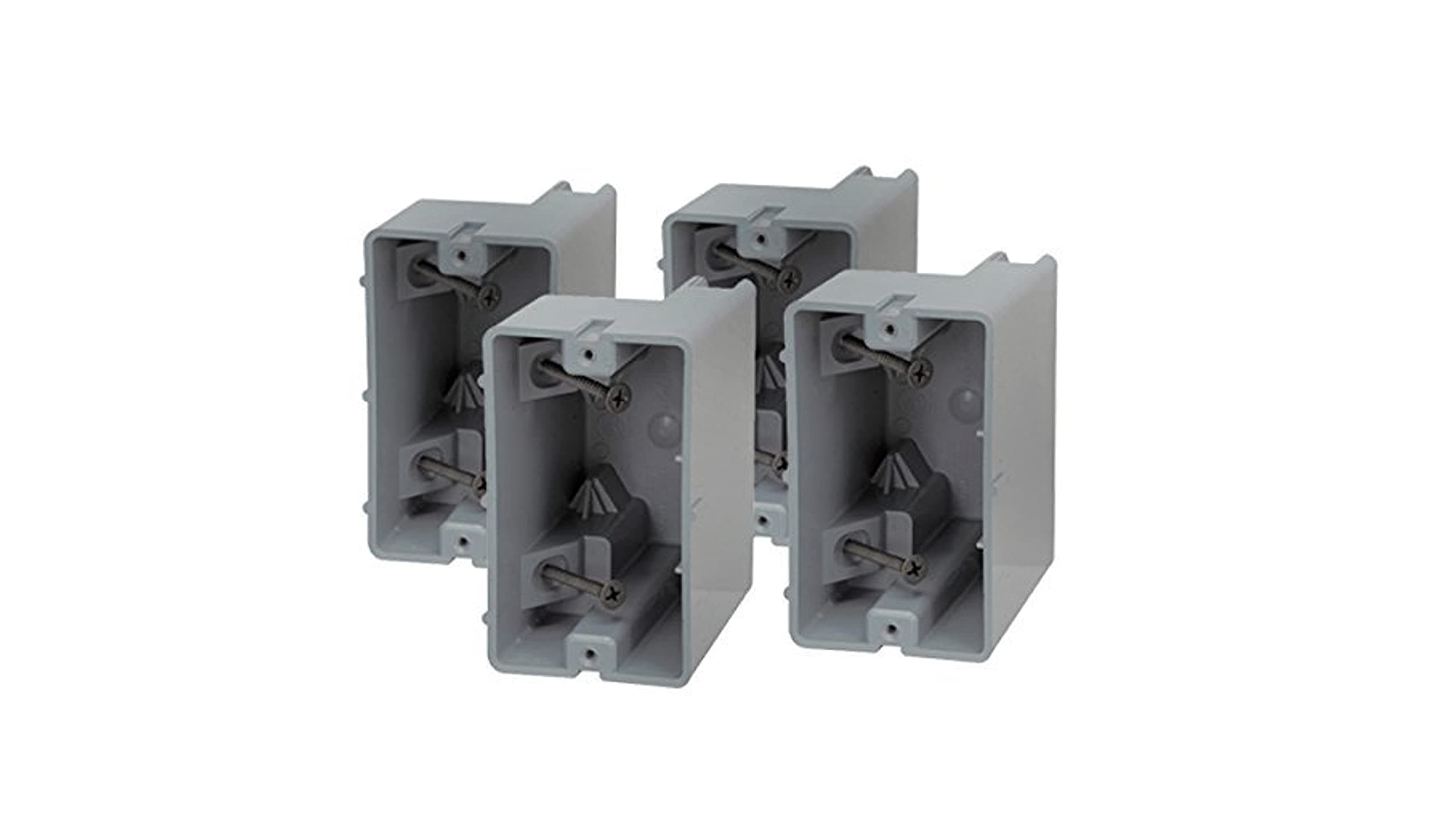 Madison Electric Products MSB1G4PK MSB1G Smart Depth Adjustable Box, 1 Gang, 18.5 cu. in. Gray (Pack of 4)