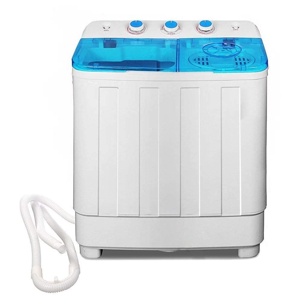 Portable Compact Washer & Spin Dry Cycle for 10-12 Lbs with Built-In Pump