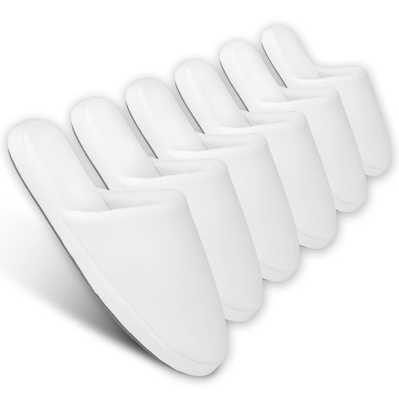 3-Pair Luxury Spa Slippers - Cotton Memory Foam Non-slip Closed Toe Washable Slippers for Hotel,Guest,Travel,Bride,Women and Men