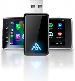 AutoSky Wireless CarPlay Adapter 2023 Pro Slim Edition - Smallest Newest and Fastest Wireless CarPlay Adapter - - Factory Wired CarPlay Cars – USB-A and USB-C Cables – Wired CarPlay Required