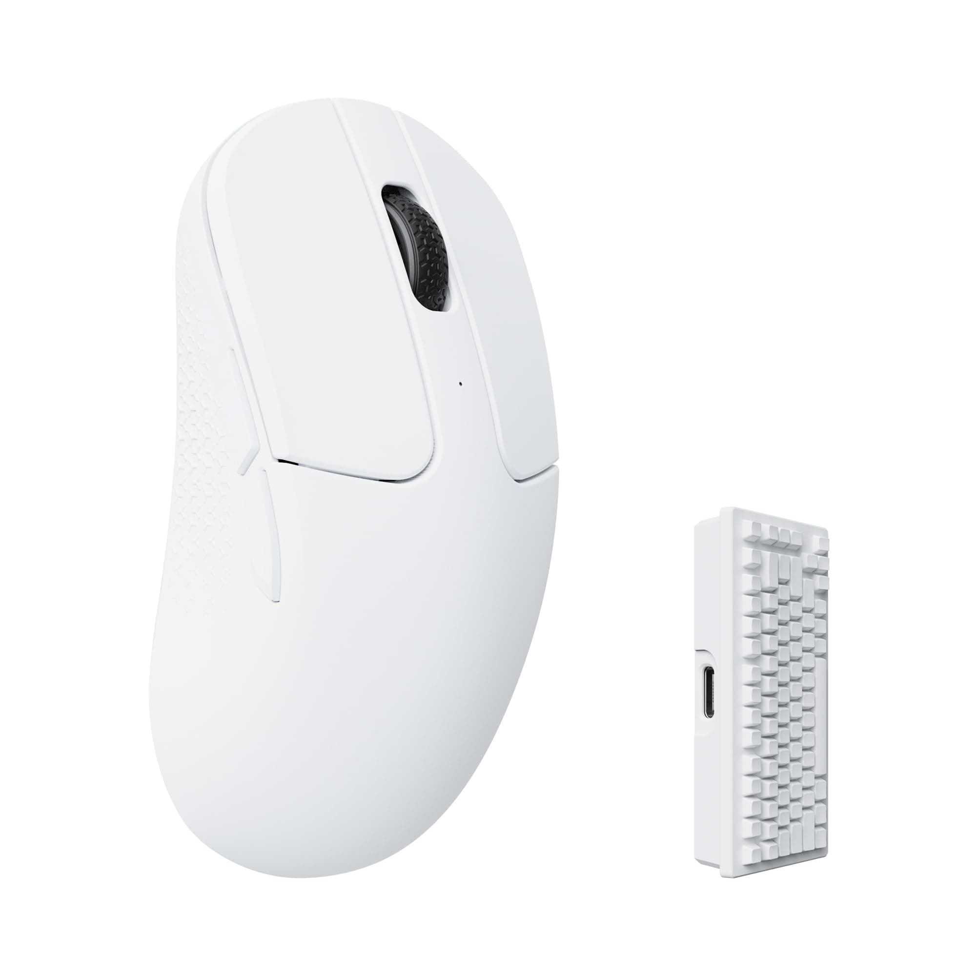 M3 Mini 4K Wireless Bluetooth 5.1/2.4 GHz/Wired Optical Mouse, Ultra-Lightweight 55g Programmable PixArt 3395 Sensor with up to 26,000 DPI/ 650 IPS for Windows Mac Linux - White