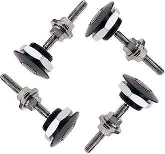 4Pack Quick Release Latch Lock Clip Push Button Bonnet Kit 1.25in/32mm Diameter Universal Aluminum Alloy Quick Latch Lock for Auto Car Bumper License Plate Hood or Various DIY(4Pack-Black)